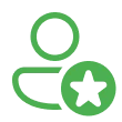 User icon with star symbol