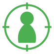 Green person icon in crosshairs